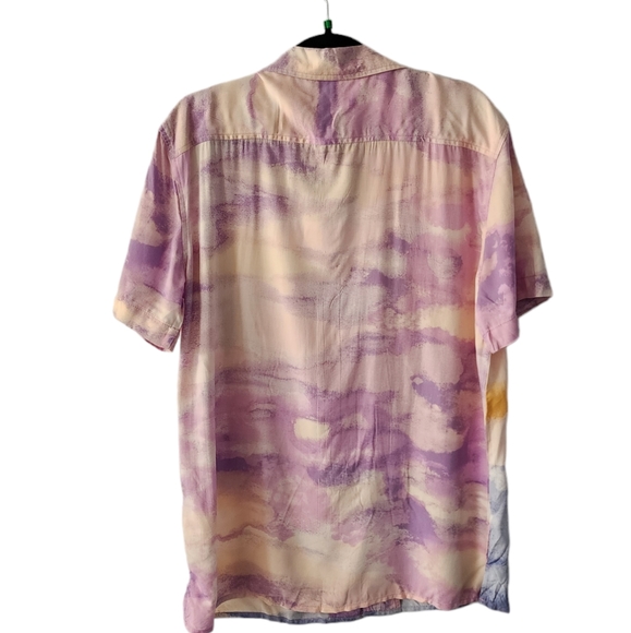 Goodfellow & Co rayon button-down short sleeve shirt sunset and palms tr… - Picture 6 of 7